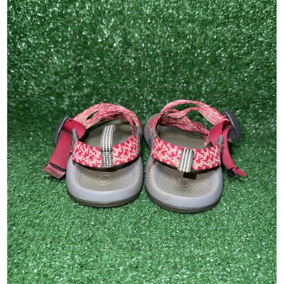 Chacos ZX1 Ecotread Kids Youth Size 3 Pink Gray Comfort Hiking Strap Sandals - Picture 6 of 8